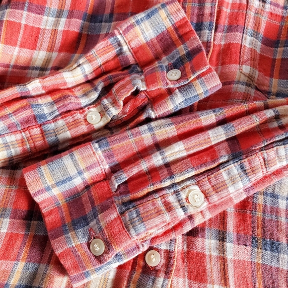 MADEWELL Plaid Button Down Boyshirt in Suntour XS - Picture 4 of 7